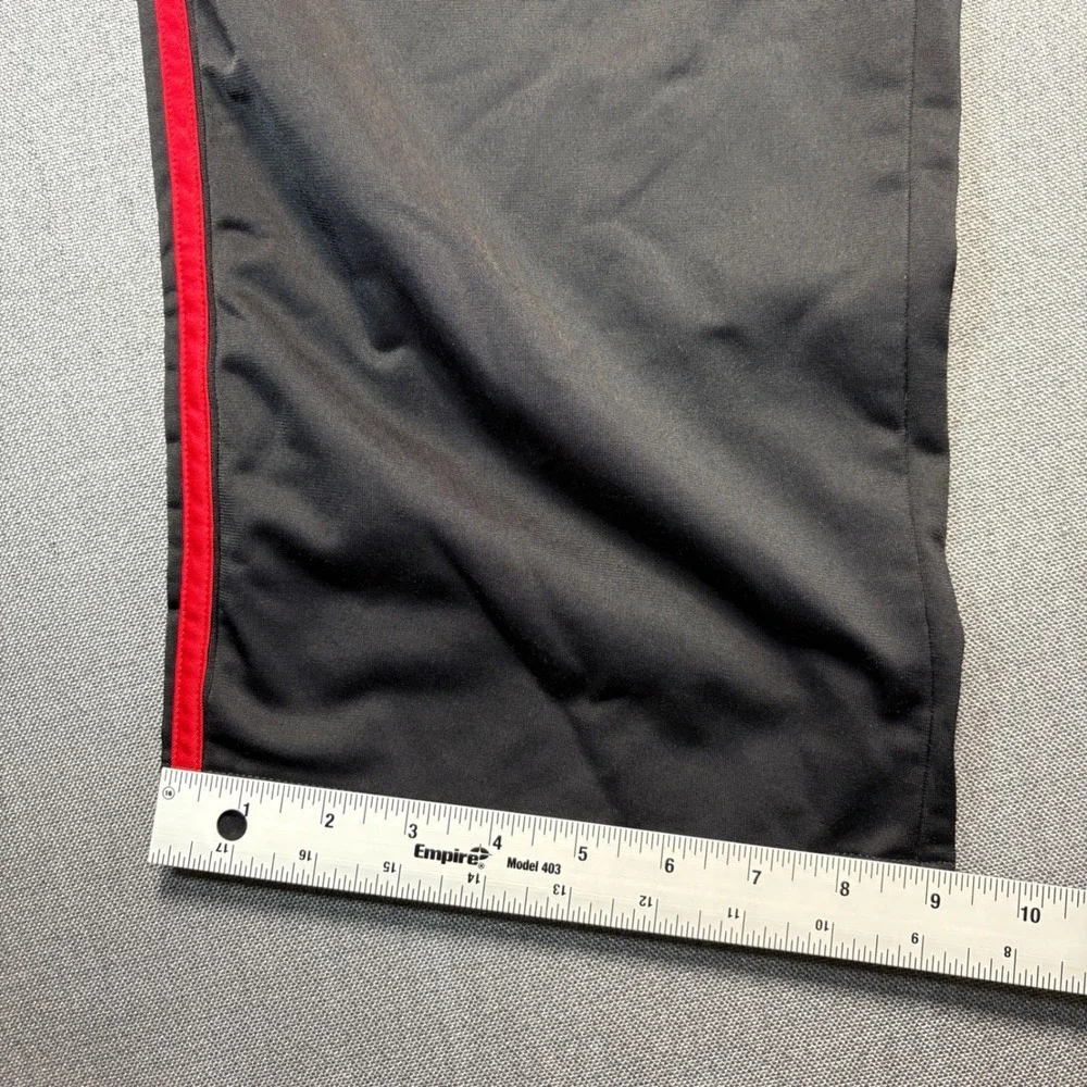 Adidas Mens 2XL Track Pants Black Red 3-Stripe Athletic Activewear Joggers